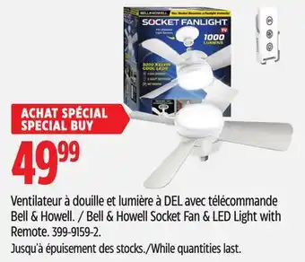 Canadian Tire As Seen On TV Bell & Howell Socket Fan Light with Remote offer