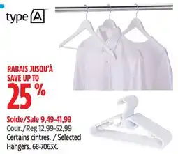 Canadian Tire Selected Hangers offer