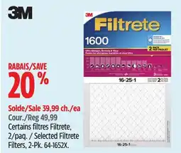 Canadian Tire 3M Selected Filtrete Filters offer