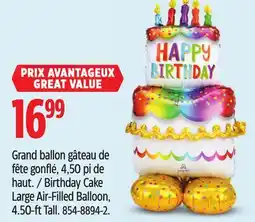 Canadian Tire Happy Birthday Birthday Cake Large Air-Filled Balloon offer