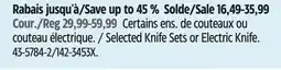 Canadian Tire Master Chef Selected Knife Sets or Electric Knife offer