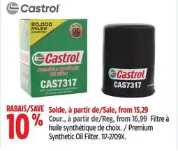 Canadian Tire Castrol Synthetic Oil Filter offer