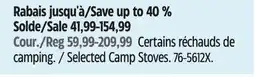 Canadian Tire Outbound Selected Camp Stoves offer