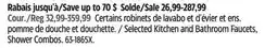 Canadian Tire Selected Kitchen and Bathroom Faucets offer