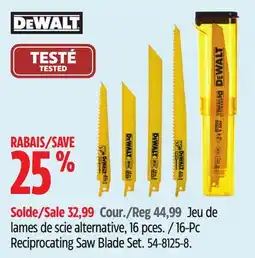 Canadian Tire Dewalt 16-Pc Reciprocating Saw Blade Set offer