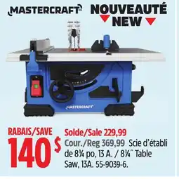 Canadian Tire Mastercraft 81⁄4˝ Table Saw offer