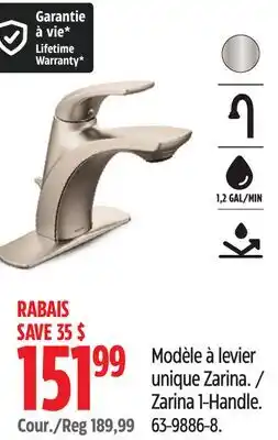 Canadian Tire Moen Zarina 1-Handle offer