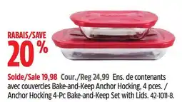 Canadian Tire Anchor Hocking 4-Pc Bake-and-Keep Set with Lids offer