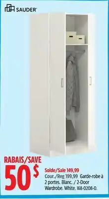 Canadian Tire Sauder 2-Door Wardrobe offer