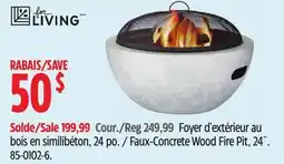 Canadian Tire Faux-Concrete Wood Fire Pit offer