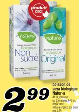 Marché Richelieu BOISSON DE SOYA BIOLOGIQUE NATUR‑A | NATUR-A ORGANIC SOY DRINK offer