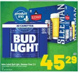 Marché Richelieu BIÈRE LABATT BUD LIGHT, SLEEMAN CLEAR 2.0 | BEER offer
