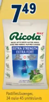 Familiprix RICOLA, Pastilles, 34 or 45 units offer