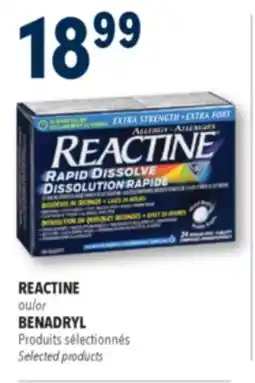 Familiprix REACTINE or BENADRYL, Selected products offer