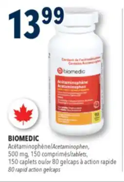 Familiprix Biomedic extra strength acetaminophen tablets for adults 150un offer