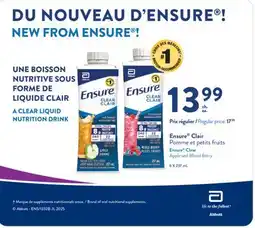 Jean Coutu ENSURE Clear Apple and Mixed Berry offer