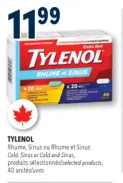 Familiprix TYLENOL, Rhume, Cold, Sinus or Cold and Sinus, selected products, 40 units offer