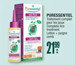 Jean Coutu PURESSENTIEL Complete lice treatment Lotion + peigne comb offer