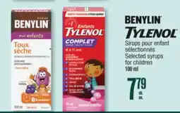 Jean Coutu BENYLIN, TYLENOL Selected syrups for children offer