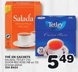 Marches Tradition SALADA, TETLEY (72) OR RED ROSE (48 or 72) Orange pekoe TEA BAGS offer
