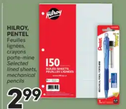 Brunet HILROY, PENTEL Feuilles lignées, crayons porte-mine offer