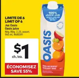 Giant Tiger Oasis juice offer