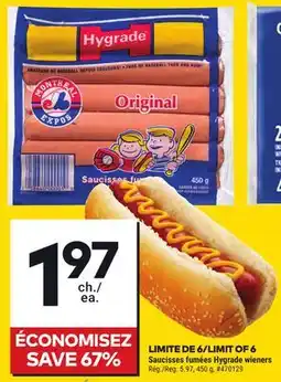 Giant Tiger Hygrade wieners offer