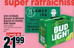 Super C BIÈRE ARCHIBALD, BRASSEUR DE MONTRÉAL, BLANCHE DE CHAMBLY, BELLE GUEULE | BEER offer