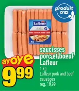 Super C saucisses porc et boeuf Lafleur | Lafleur pork and beef sausages offer