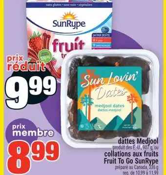 Super C dattes Medjool, collations aux fruits Fruit To Go SunRype offer