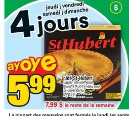 Super C PÂTÉ ST-HUBERT | ST-HUBERT POT PIE offer