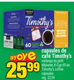 Super C capsules de café Timothy's | Timothy's coffee capsules offer