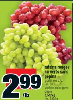 Super C raisins rouges ou verts sans pépins | seedless red or green grapes offer