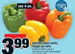 Super C POIVRONS DOUX VARIÉS, ROUGES OU VERTS | ASSORTED, RED OR GREEN SWEET PEPPERS offer