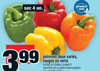 Super C POIVRONS DOUX VARIÉS, ROUGES OU VERTS | ASSORTED, RED OR GREEN SWEET PEPPERS offer