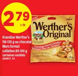 Maxi FRIANDISE WERTHER'S 116-135 G OU CHOCOLAT MARS FORMAT COLLATION 80-104 G offer