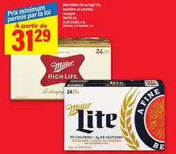 Maxi BIÈRE MILLER LITE OU HIGH LIFE, 24X355 ML offer