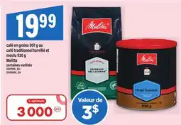 Maxi CAFÉ EN GRAINS 907 G OU CAFÉ TRADITIONNEL TORRÉFIÉ ET MOULU 930 G MELITTA offer