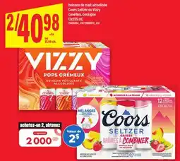 Maxi BOISSON DE MALT ALCOOLISÉE COORS SELTZER OU VIZZY, 12X355 ML offer