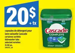 Maxi CAPSULES DE DÉTERGENT POUR LAVE-VAISSELLE CASCADE | DISHWASHER TABS, 51-90 UN offer