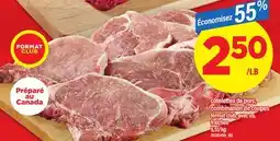 Maxi CÔTELETTES DE PORC, COMBINAISON DE COUPES FORMAT CLUB, AVEC OS, FRAÎCHES offer
