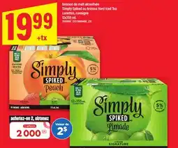 Maxi BOISSON DE MALT ALCOOLISÉE SIMPLY SPIKED OU ARIZONA | HARD ICED TEA, 12 x 355 ml offer
