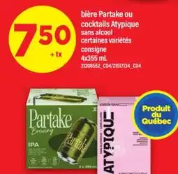 Maxi BIÈRE PARTAKE OU COCKTAILS ATYPIQUE SANS ALCOOL, 4x355 mL offer