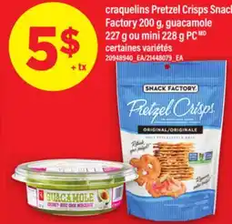 Maxi CRAQUELINS PRETZEL CRISPS SNACK FACTORY, 200 G, GUACAMOLE, 227 G OU MINI, 228 G PC offer