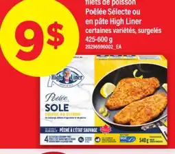 Maxi FILETS DE POISSON POÊLÉE SÉLECTE OU EN PÂTE HIGH LINER, 425-600 G offer