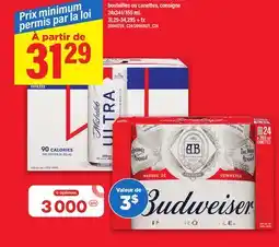 Maxi BIÈRE BUDWEISER OU MICHELOB ULTRA, 24X341/355 ML offer