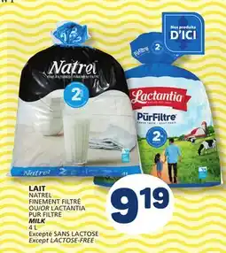 Marché Bonichoix NATREL OR LACTANTIA PUR FILTRE MILK offer
