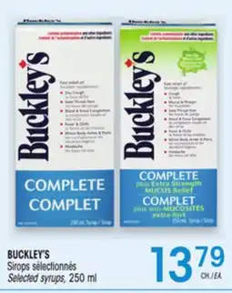 Uniprix BUCKLEY'S Sirops sélectionnés /Selected syrups offer