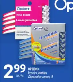 Uniprix OPTION+ Rasoirs jetables/Disposable razors offer