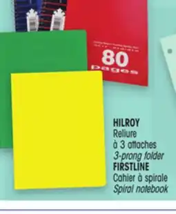 Uniprix HILROY Reliure à 3 attaches, FIRSTLINE Cahier à spirale offer